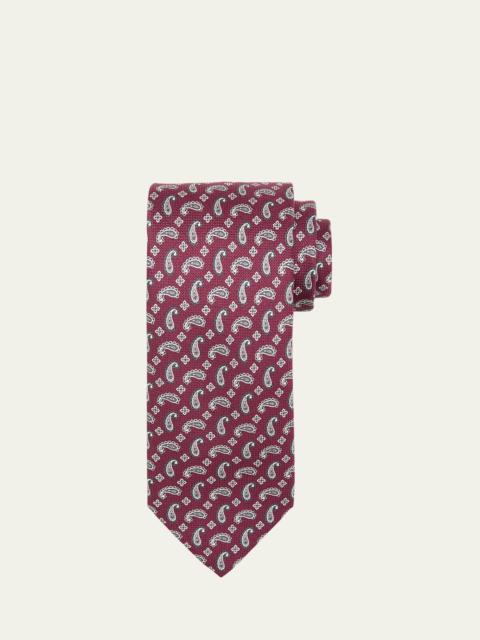 Men's Micro-Paisley Silk Tie