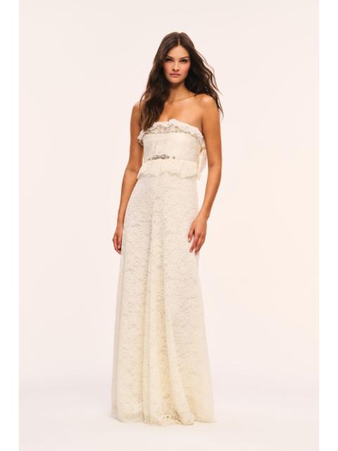 LoveShackFancy Jasmine Strapless Lace Maxi Dress