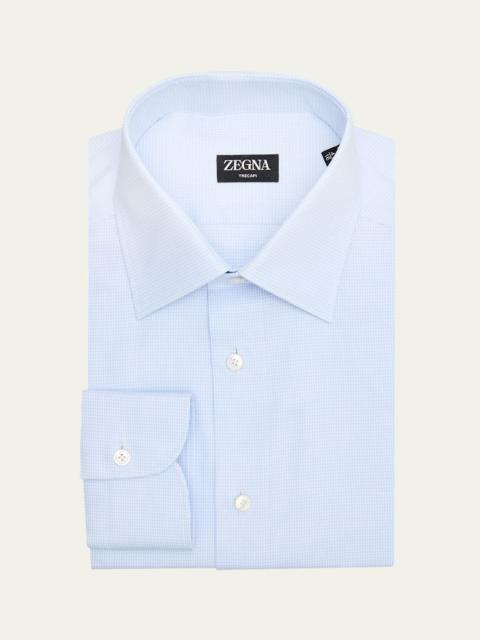 ZEGNA Men's Trecapi Cotton Micro-Houndstooth Dress Shirt
