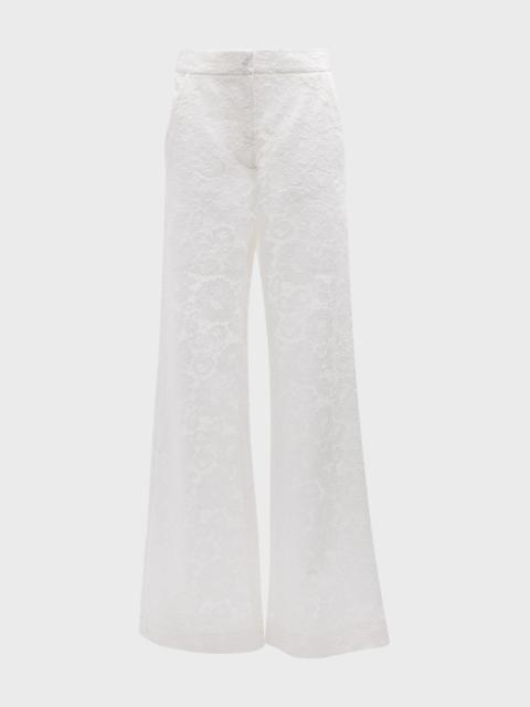 VERONICA BEARD Tonelli Lace Wide-Leg Tailored Pants