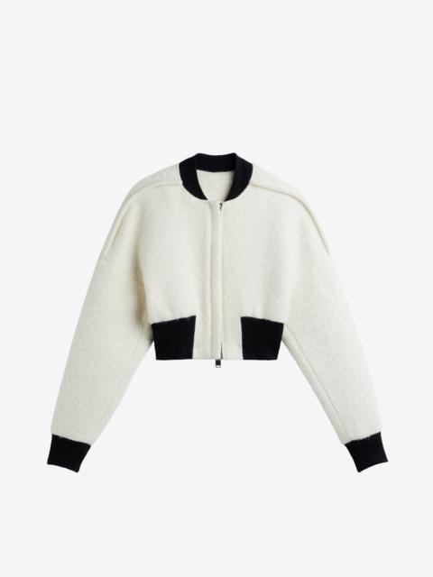 The Frankie Shop Dimaro Wool Cropped Bomber Jacket - Ivory