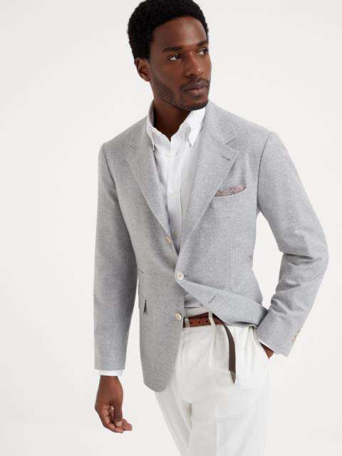 Wool, silk and cashmere diagonal deconstructed blazer