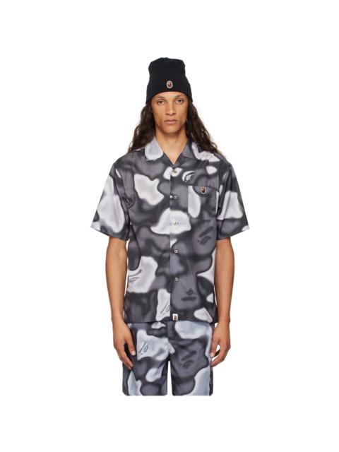 Black & Gray Liquid Camo One Point Shirt