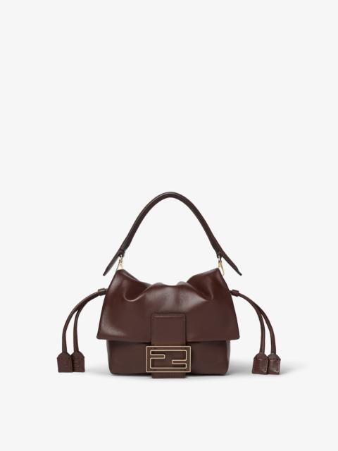 FENDI Mamma Baguette Small Mahogany brown nappa leather mini-bag