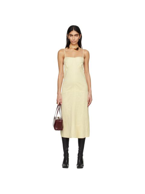 Yellow Square Neck Midi Dress