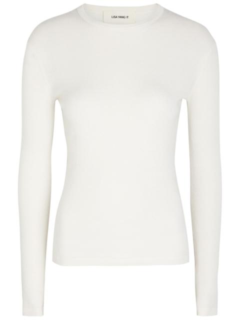 LISA YANG Lisa Yang Vivian Long Sleeve Cotton and Cashmere-blend top