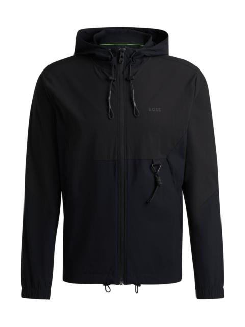 BOSS REGULAR-FIT ZIP-UP HOODIE WITH QUICK-DRY PERFORMANCE