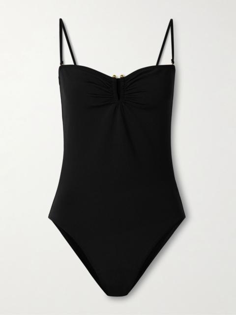 NILI LOTAN Embellished swimsuit Black