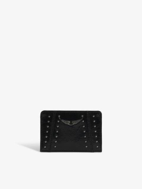 Zadig & Voltaire ZV Pass Vintage Patent Studs Cardholder