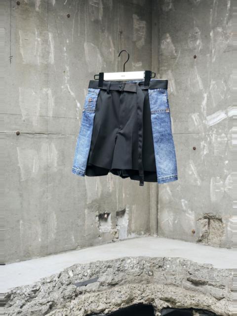 sacai Wool Suiting x Denim Shorts
