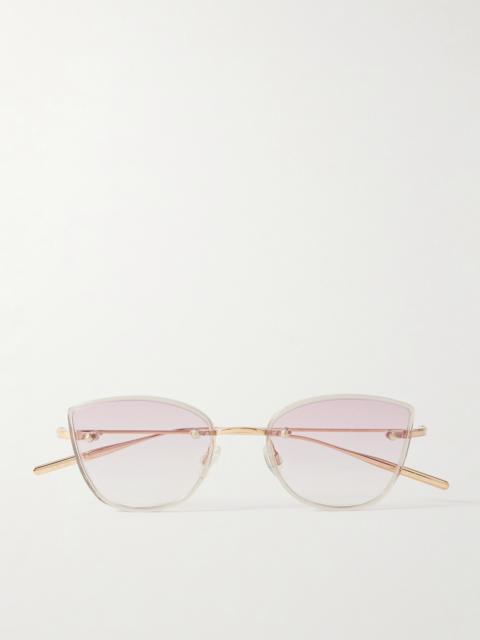 BARTON PERREIRA Brandy Cat-eye Rose Gold-tone And Acetate Sunglasses