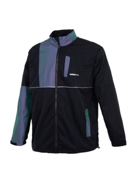 adidas neo Cargo Splicing Sports Jacket Black HE7948