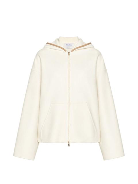 Max Mara MXMPETALI contrast-trim zip-up hoodie