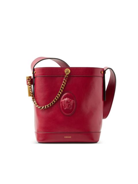 VERSACE Pivot small leather bucket bag