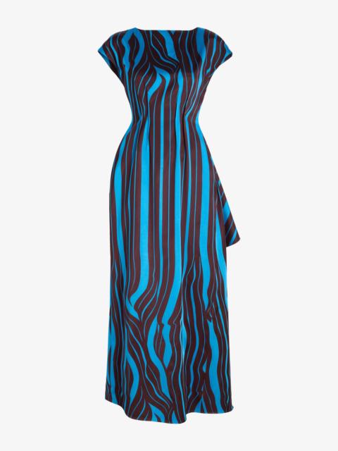 Proenza Schouler Isoria Dress in Twisted Stripe Satin Jacquard