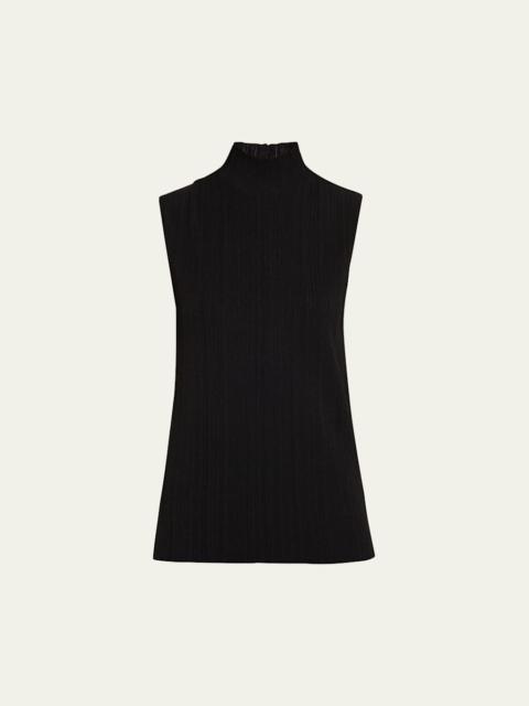 Proenza Schouler Federica Micro-Pleated Knit Turtleneck Top