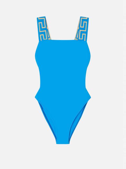 Greca Border One-Piece Swimsuit