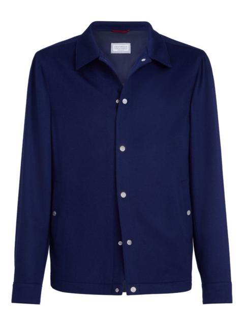 flannel-texture cashemere shirt jacket