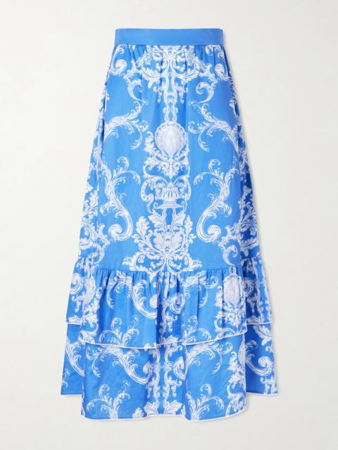 BORGO DE NOR Paulina Printed Cotton Midi Skirt