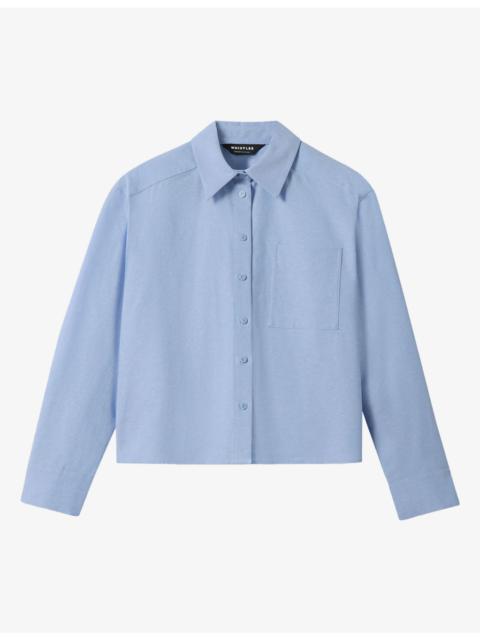WHISTLES Boxy-Fit Cropped Cotton Oxford Shirt
