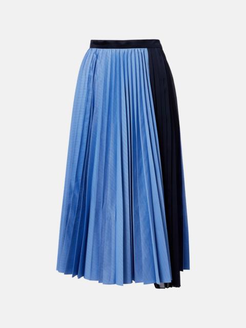 sacai Striped cotton-blend poplin midi skirt