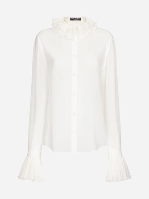 Dolce & Gabbana Georgette shirt with pleated cuffs and collar details