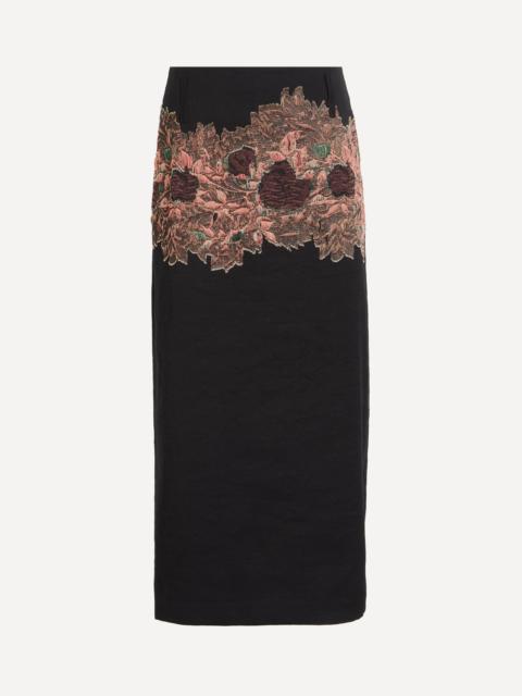 Dries Van Noten Long Floral-Embroidered Skirt