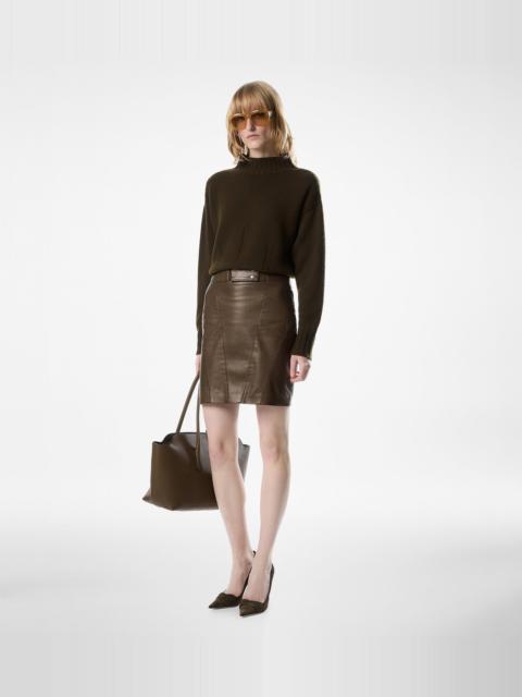 TOM FORD KNEE-LENGTH DIAGONAL ZIP LEATHER SKIRT