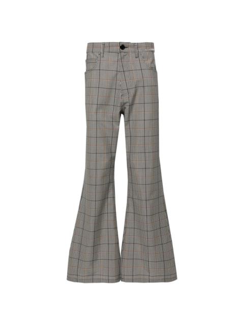 Marni gingham-check flared trousers