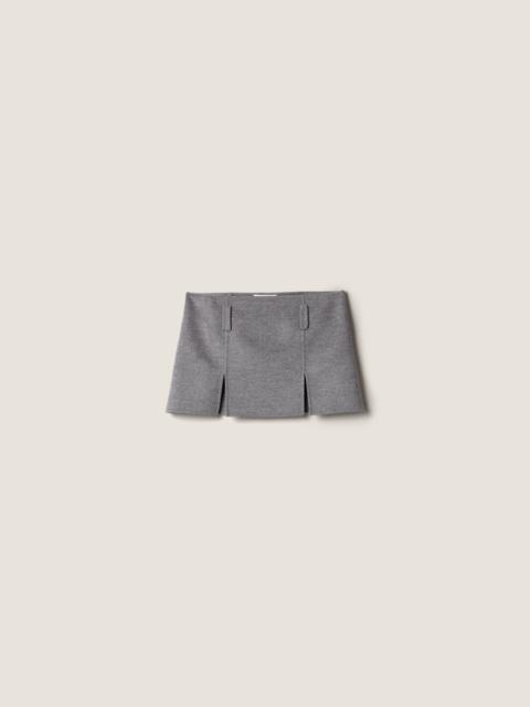 Miu Miu Double cashmere and wool miniskirt