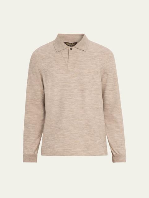 Loro Piana Men's Taieri Pecora Nera Long-Sleeve Polo Shirt