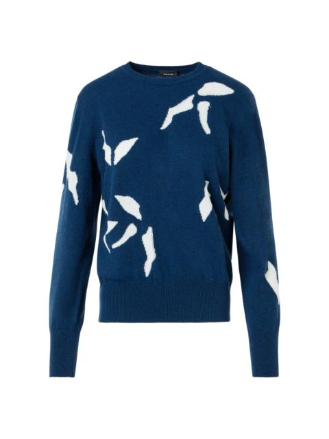 AKRIS Women's Abstract Cashmere-Blend Sweater - Denim Ecru