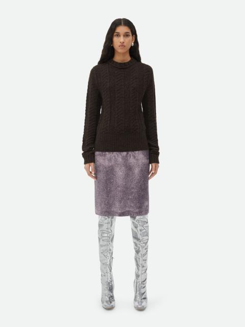 Bottega Veneta Printed Cupro Midi Skirt