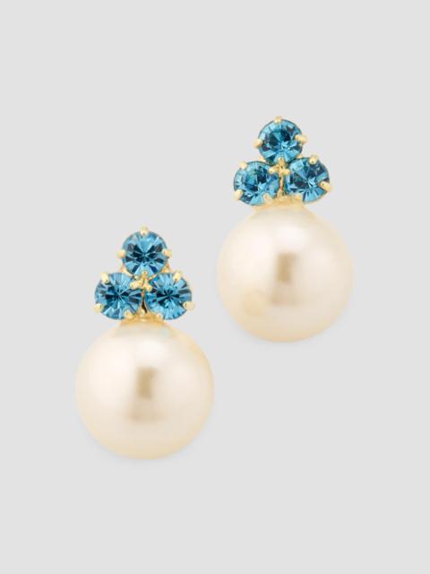 Jennifer Behr Women's Belen 18K-Gold-Plated, Austrian Crystal & Imitation Pearl Stud Earrings - Sky