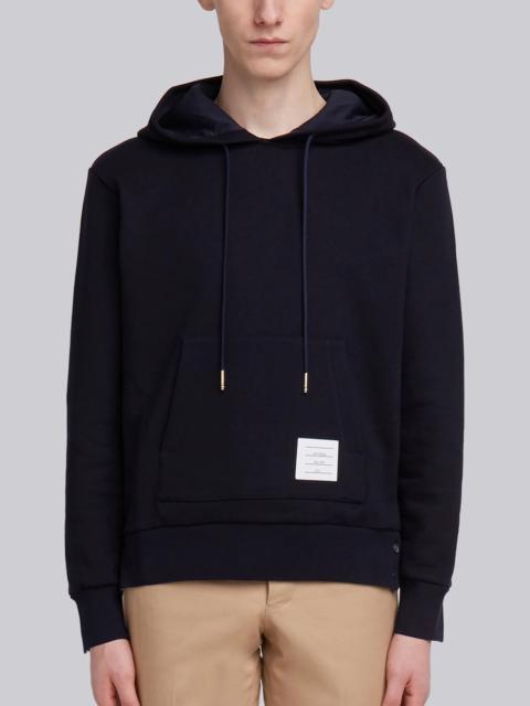 Thom Browne Navy Loopback Jersey Knit Center Back Stripe Pullover Hoodie