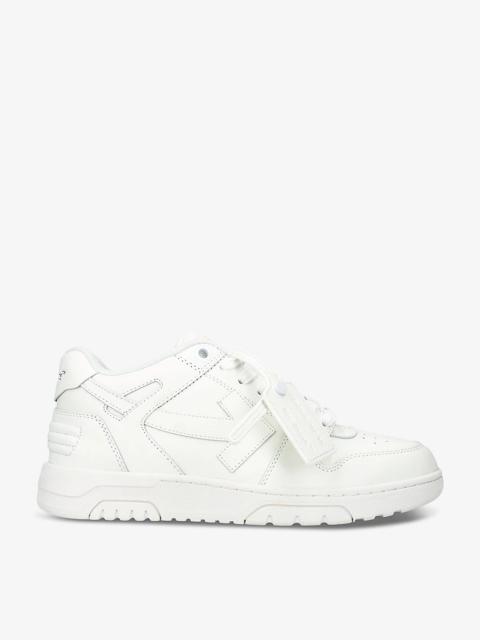 Off-White Out Of Office logo-embroidered leather low-top trainers