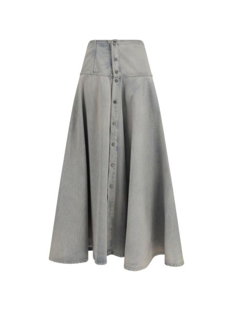 HAIKURE button A-line skirt