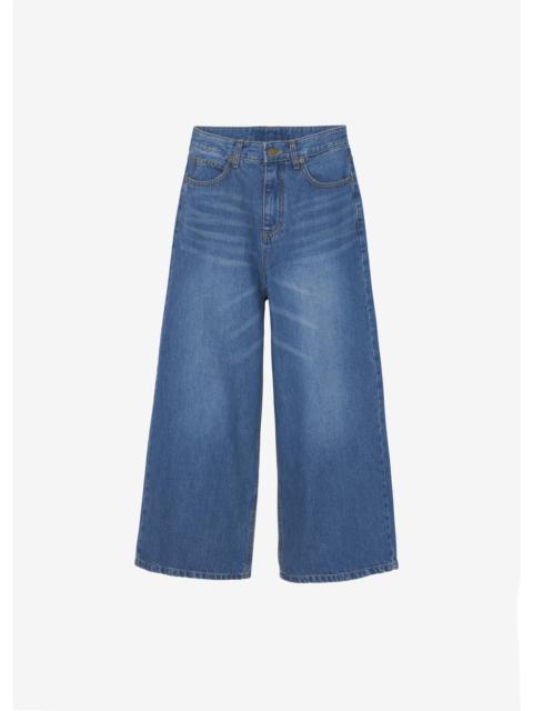 The Frankie Shop Besdon Denim Culottes - Medium Wash