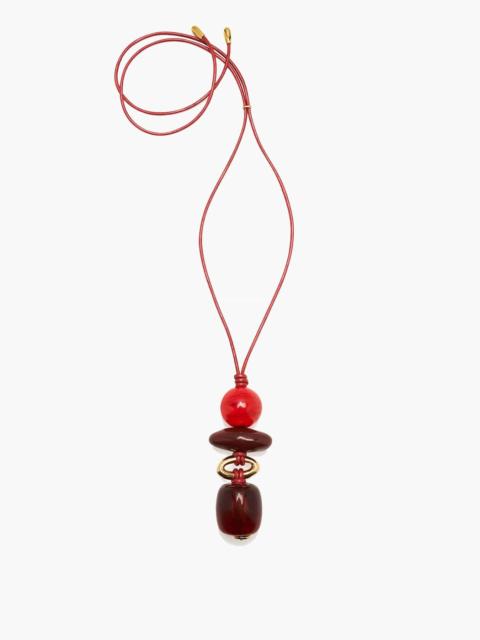 LIZZIE FORTUNATO Museo Cord II Necklace in Bordeaux/Red