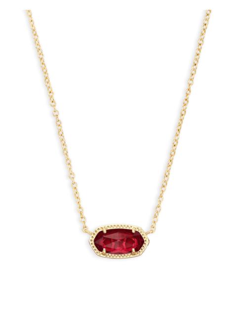 KENDRA SCOTT Elisa Silver Pendant Necklace in Berry Glass
