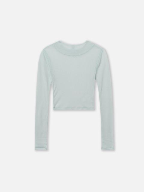 GAUZE RIB LS CROPPED TEE