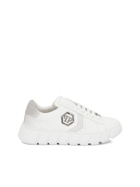 PHILIPP PLEIN Hexagon Force leather low-top trainers
