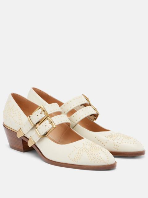 Chloé Susan studded leather Mary Jane pumps