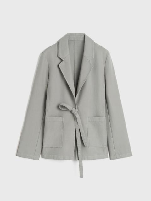 Garment-dyed cotton blazer dove