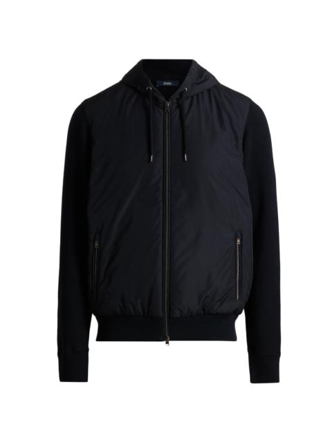 Herno Men's Cotton Hooded Bomber Jacket - Blue Navy
