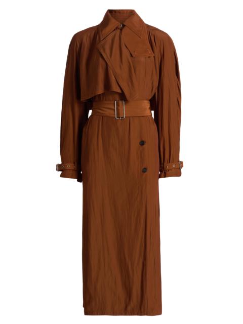 Lanvin Women's Satin Belted Trench Coat - Chestnuts