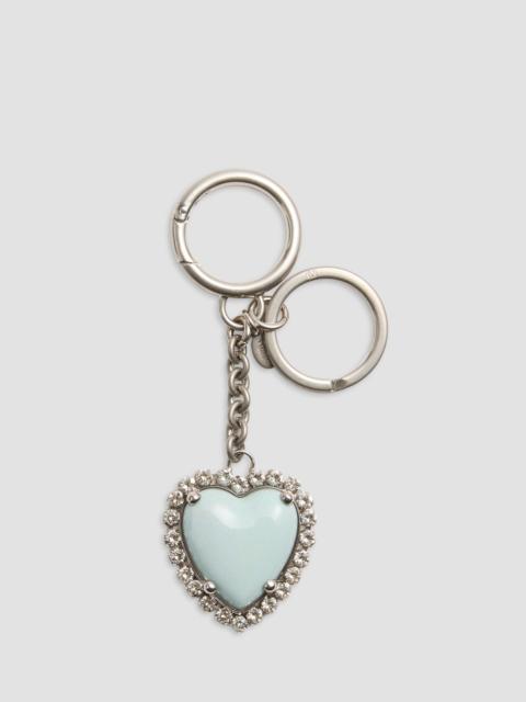 Valentino Women's Coeur Hyperbole Bag Charm with Key Chain - Palladium Azure