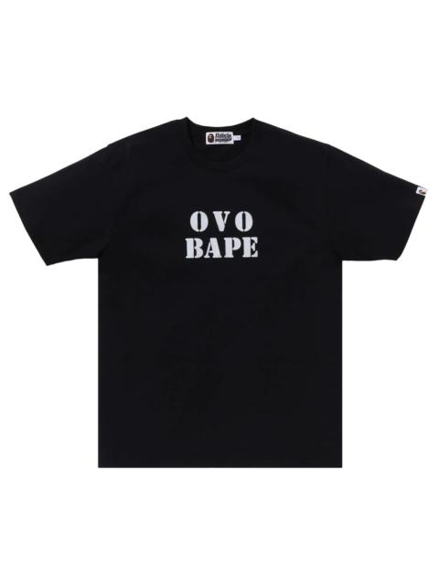 BAPE x OVO Stencil Logo Tee 'Black'