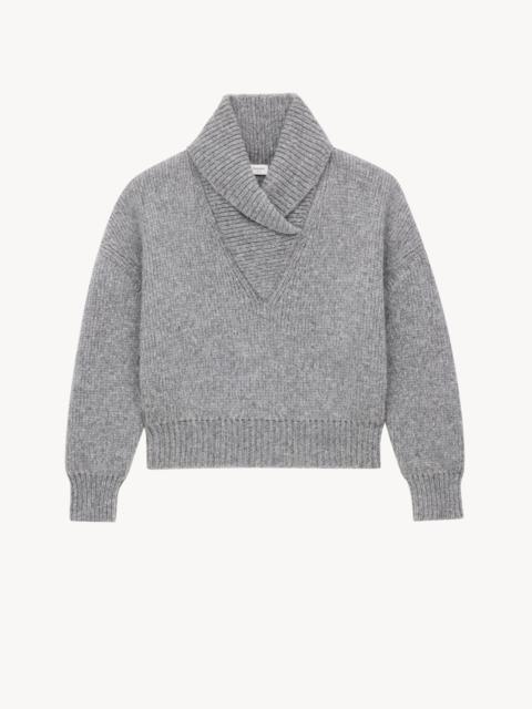 SAINT LAURENT SHAWL SWEATER IN CHUNKY KNIT