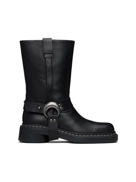 Black Metal Free Leather MS Moto Boots